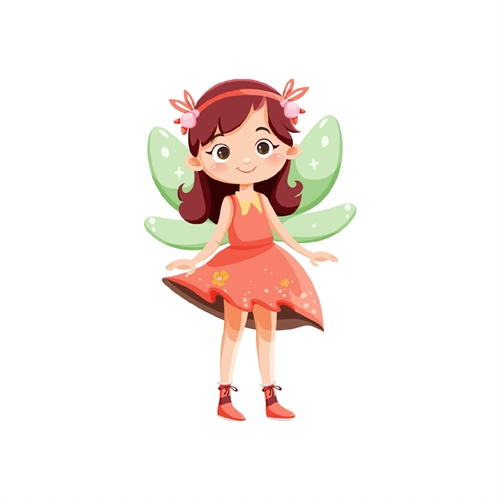 Coral Dress fairy Transparent Sticker
